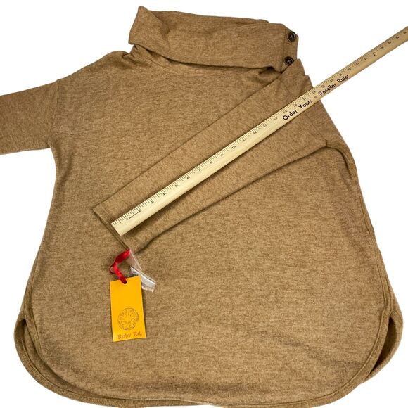 Ruby RD Comfy and Cozy Sweater Women's Medium Brown Cowl Neck Pullover - Picture 3 of 12